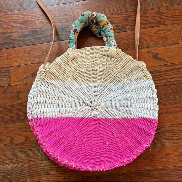 J. Crew Circle straw Whicker tote in colorblock - Picture 5 of 5